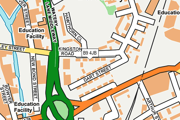 B9 4JB map - OS OpenMap – Local (Ordnance Survey)