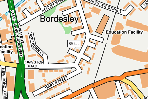 B9 4JL map - OS OpenMap – Local (Ordnance Survey)