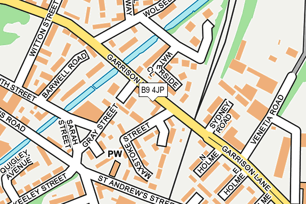 B9 4JP map - OS OpenMap – Local (Ordnance Survey)