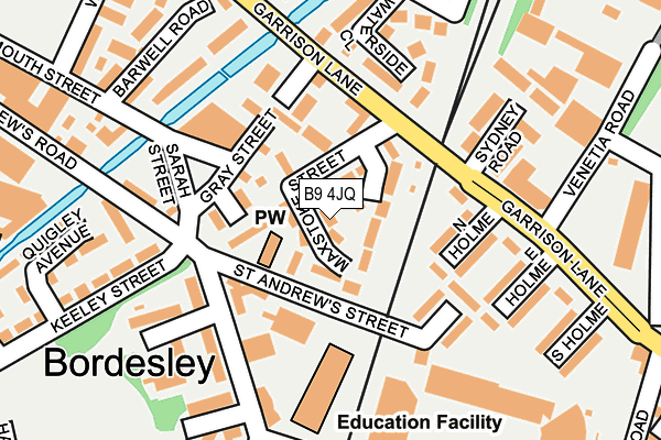 B9 4JQ map - OS OpenMap – Local (Ordnance Survey)