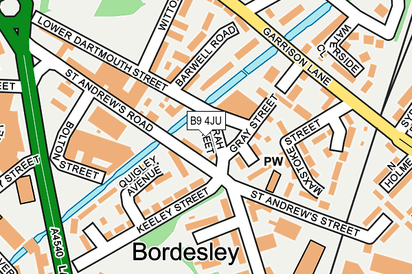 B9 4JU map - OS OpenMap – Local (Ordnance Survey)