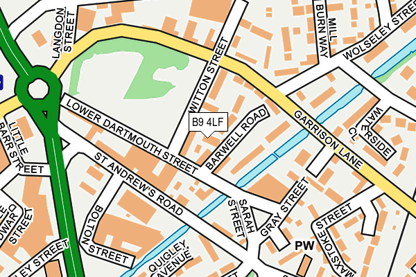B9 4LF map - OS OpenMap – Local (Ordnance Survey)
