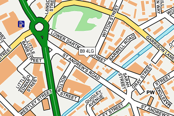 B9 4LG map - OS OpenMap – Local (Ordnance Survey)