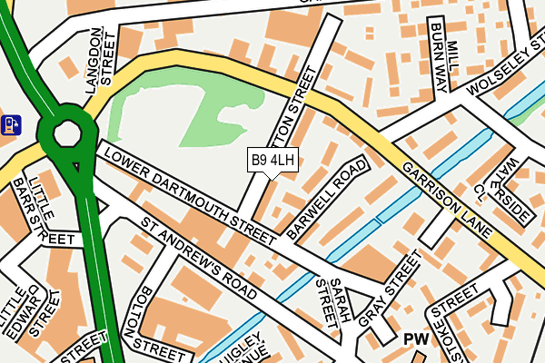 B9 4LH map - OS OpenMap – Local (Ordnance Survey)