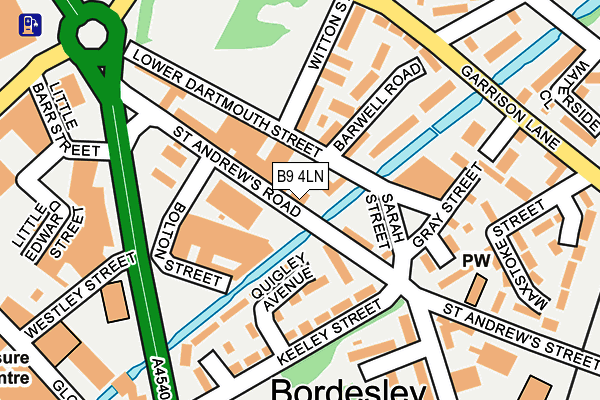 B9 4LN map - OS OpenMap – Local (Ordnance Survey)