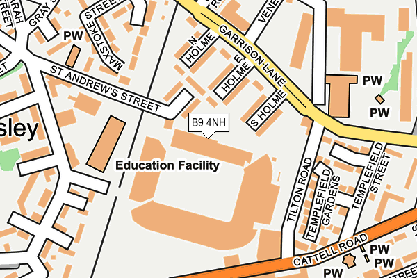 B9 4NH map - OS OpenMap – Local (Ordnance Survey)