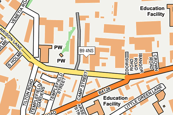 B9 4NS map - OS OpenMap – Local (Ordnance Survey)