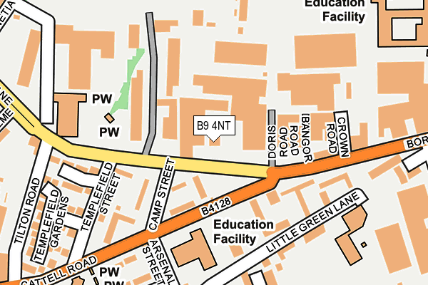 B9 4NT map - OS OpenMap – Local (Ordnance Survey)