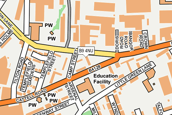 B9 4NU map - OS OpenMap – Local (Ordnance Survey)