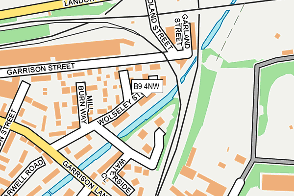 B9 4NW map - OS OpenMap – Local (Ordnance Survey)