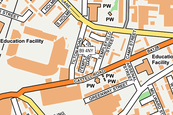 B9 4NY map - OS OpenMap – Local (Ordnance Survey)