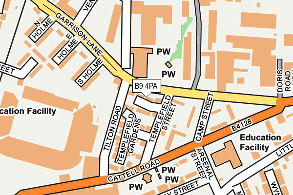 B9 4PA map - OS OpenMap – Local (Ordnance Survey)