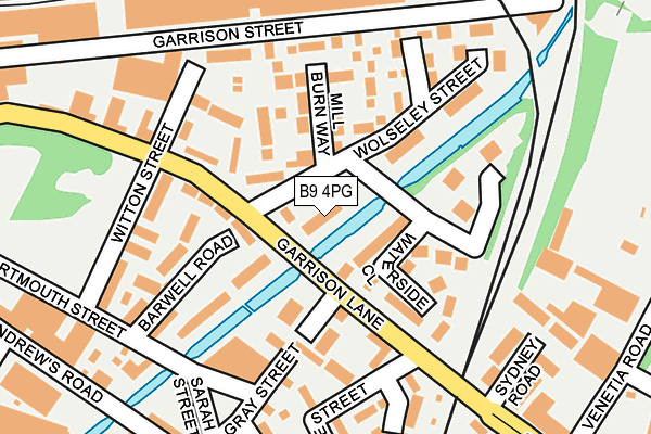 B9 4PG map - OS OpenMap – Local (Ordnance Survey)