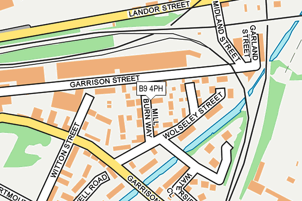 B9 4PH map - OS OpenMap – Local (Ordnance Survey)