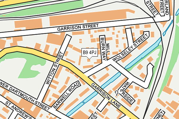 B9 4PJ map - OS OpenMap – Local (Ordnance Survey)