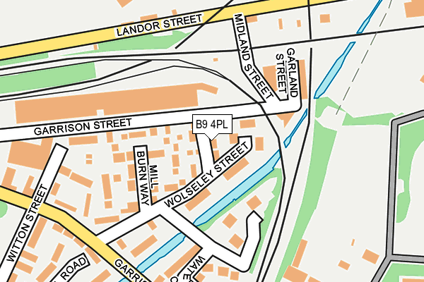 B9 4PL map - OS OpenMap – Local (Ordnance Survey)