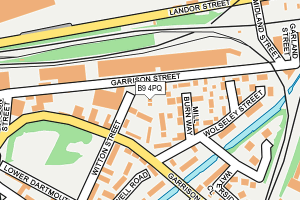 B9 4PQ map - OS OpenMap – Local (Ordnance Survey)
