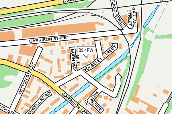 B9 4PW map - OS OpenMap – Local (Ordnance Survey)