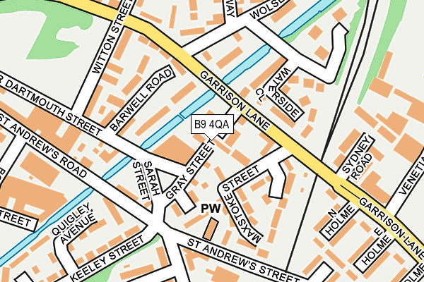 B9 4QA map - OS OpenMap – Local (Ordnance Survey)