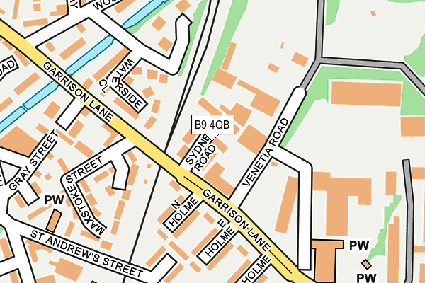 B9 4QB map - OS OpenMap – Local (Ordnance Survey)