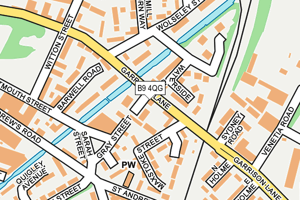 B9 4QG map - OS OpenMap – Local (Ordnance Survey)