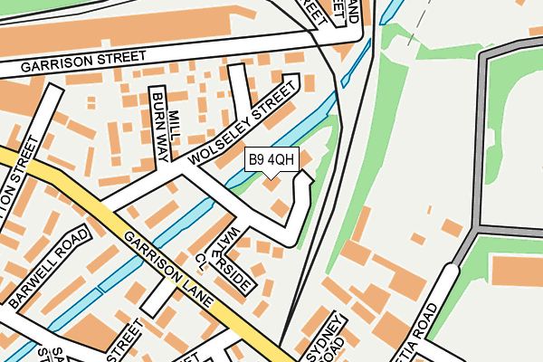 B9 4QH map - OS OpenMap – Local (Ordnance Survey)