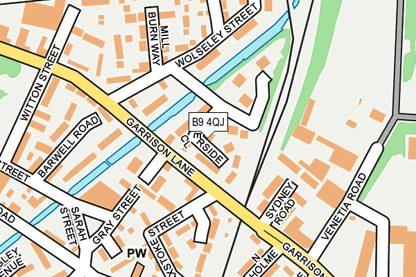 B9 4QJ map - OS OpenMap – Local (Ordnance Survey)