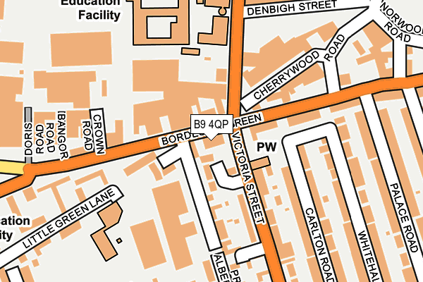 B9 4QP map - OS OpenMap – Local (Ordnance Survey)