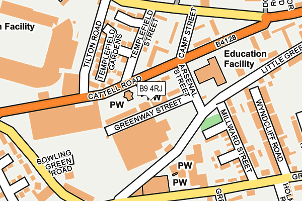 B9 4RJ map - OS OpenMap – Local (Ordnance Survey)