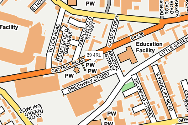 B9 4RL map - OS OpenMap – Local (Ordnance Survey)