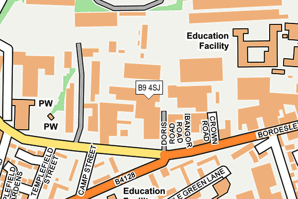 B9 4SJ map - OS OpenMap – Local (Ordnance Survey)