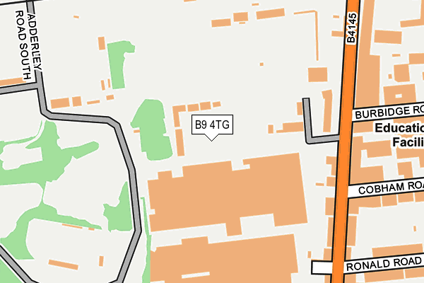 B9 4TG map - OS OpenMap – Local (Ordnance Survey)