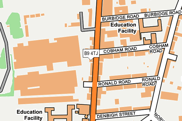 B9 4TJ map - OS OpenMap – Local (Ordnance Survey)