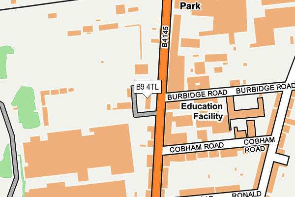 B9 4TL map - OS OpenMap – Local (Ordnance Survey)