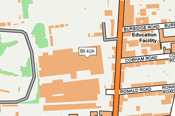B9 4UA map - OS OpenMap – Local (Ordnance Survey)
