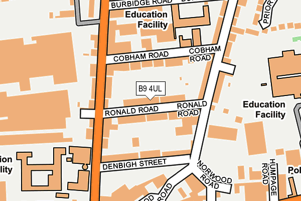 B9 4UL map - OS OpenMap – Local (Ordnance Survey)