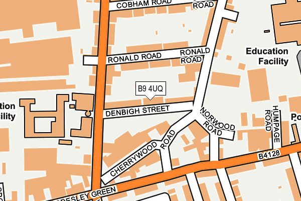B9 4UQ map - OS OpenMap – Local (Ordnance Survey)