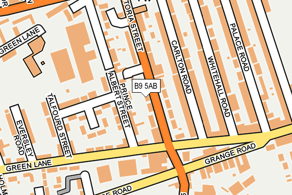 B9 5AB map - OS OpenMap – Local (Ordnance Survey)