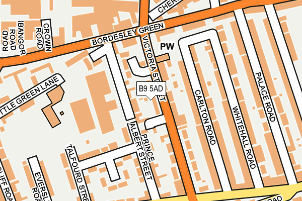 B9 5AD map - OS OpenMap – Local (Ordnance Survey)