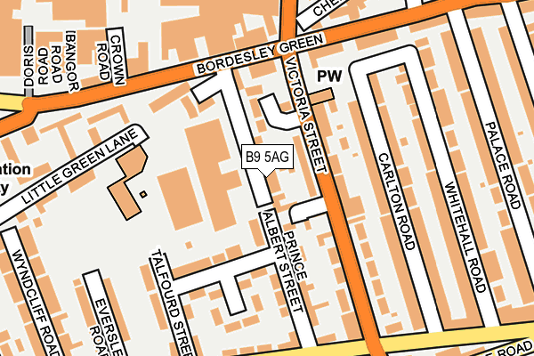 B9 5AG map - OS OpenMap – Local (Ordnance Survey)