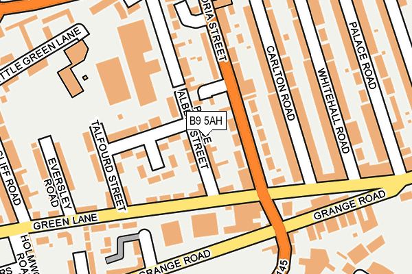 B9 5AH map - OS OpenMap – Local (Ordnance Survey)