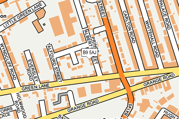 B9 5AJ map - OS OpenMap – Local (Ordnance Survey)