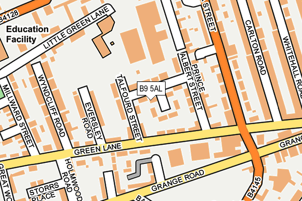B9 5AL map - OS OpenMap – Local (Ordnance Survey)