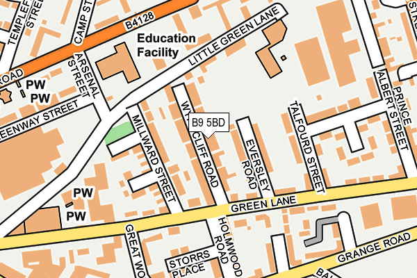 B9 5BD map - OS OpenMap – Local (Ordnance Survey)