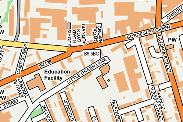 B9 5BG map - OS OpenMap – Local (Ordnance Survey)