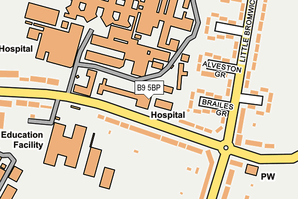 B9 5BP map - OS OpenMap – Local (Ordnance Survey)