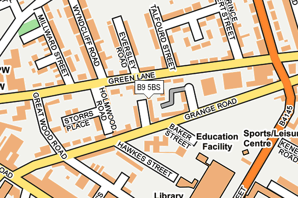 B9 5BS map - OS OpenMap – Local (Ordnance Survey)