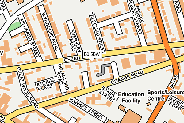 B9 5BW map - OS OpenMap – Local (Ordnance Survey)