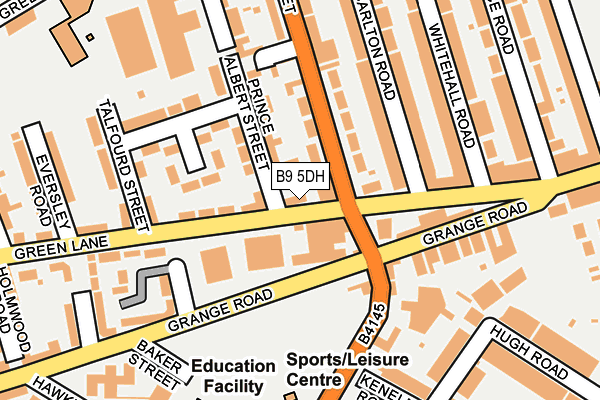 B9 5DH map - OS OpenMap – Local (Ordnance Survey)