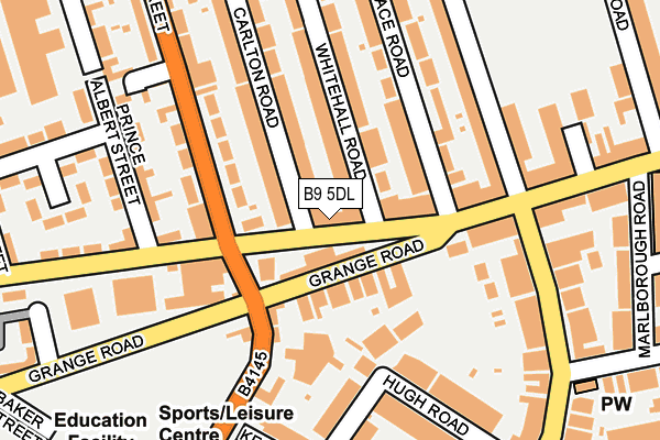 B9 5DL map - OS OpenMap – Local (Ordnance Survey)